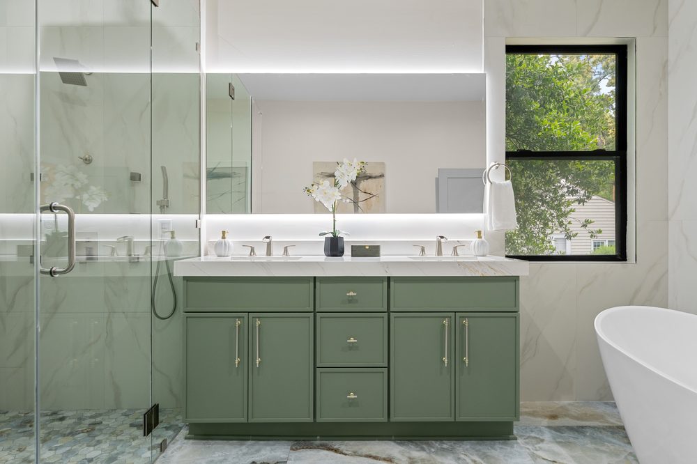 The Monarch at Buckhead — spa primary bath with freestanding tub