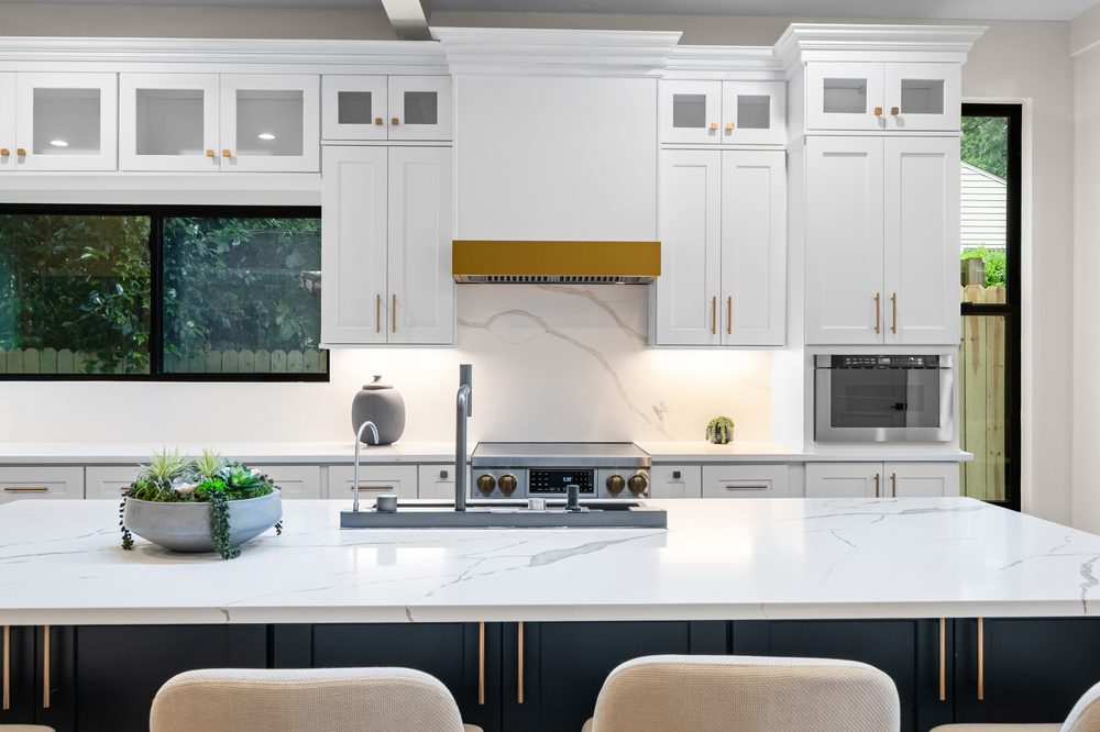 The Monarch at Buckhead — chef's kitchen with marble island